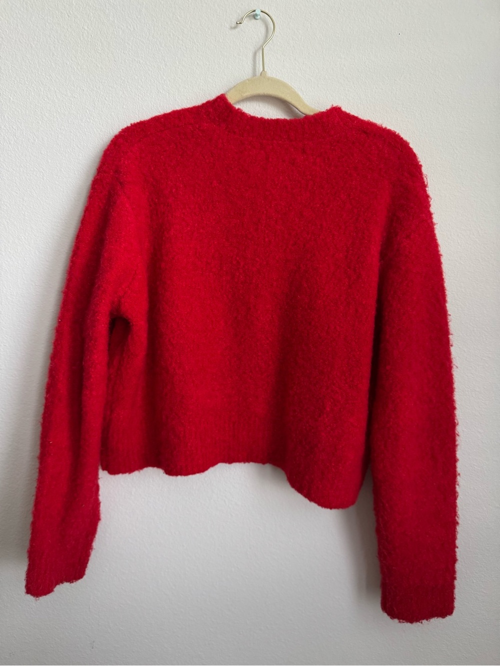 Primark Red Fuzzy Button-Up Cardigan - Picture 7 of 7